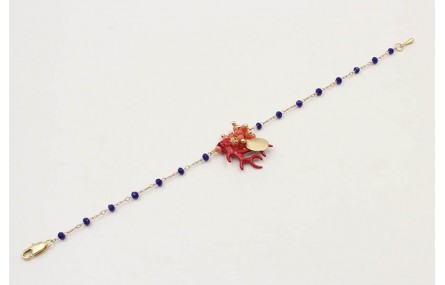 Pulsera cadena facetadas azulonas con burruño face