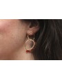 Pendientes irregulares con corales y facetadas cos