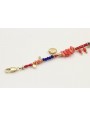 Pulsera corales rosas con colgantes de almeja,sol,