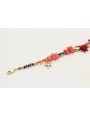 Pulsera corales rosas con colgantes concha mejilló