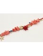 Pulsera corales rosas con colgantes concha mejilló