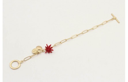 Pulsera cadena eslabón rectangular con estrella co