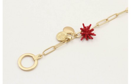 Pulsera cadena eslabón rectangular con estrella co