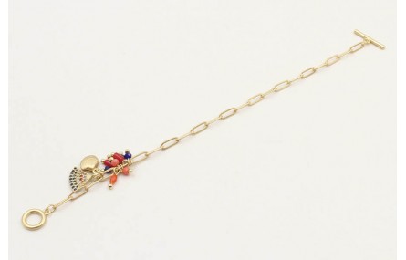 Pulsera cadena eslabón ovalados con colgante abani