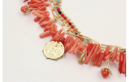 Collar triple con cadena de eslabón ovalado, caden