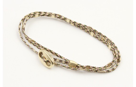 Pulseras micro driza colores marrón,rosa y oro con