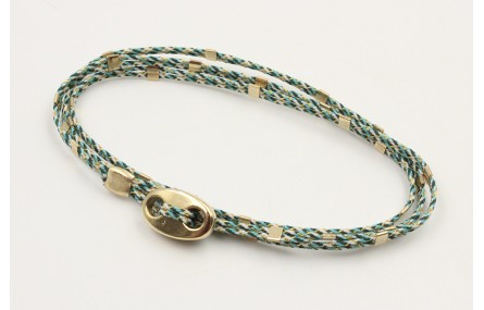 Pulseras micro driza colores azul,gris y oro con t