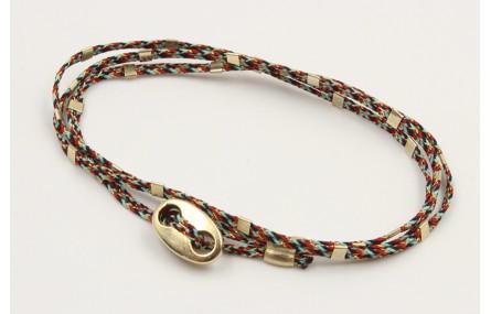 Pulseras micro driza colores azul,rojo y oro con t