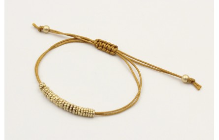 Pulsera hilo macrame marrón claro nudo macrame con