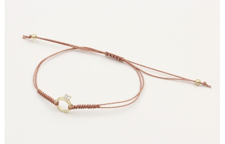 Pulsera nudo serpiente en color oro rosa con anill