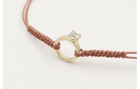 Pulsera nudo serpiente en color oro rosa con anill