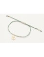 Pulsera macrame azul,gris y oro con nudo macrame p