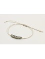 Pulsera hilo macrame plateado con brillos cristal 