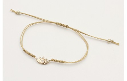 Pulsera macrame microdriza dorado con ojo turco do