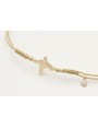 Pulsera macrame microdriza dorado con latido del c