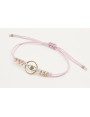 Pulsera hilo macrame lila con ojo de acero inoxida