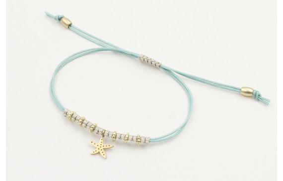 Pulsera hilo macrame menta con nudo macrame microd