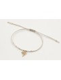 Pulsera hilo microdrusa plateado con colgante palm