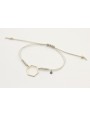 Pulsera hilo microdriza plateado con hexago dorado