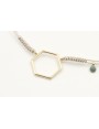 Pulsera hilo microdriza plateado con hexago dorado