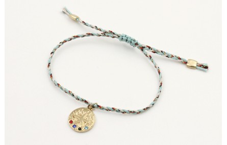 Pulsera trenzada hilo macrame con colgante estrell