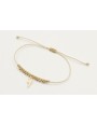 Pulsera hilo macarme oro palido con nudo macrame d
