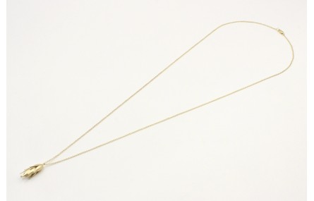 Collar cadena eslabón redondo pequeño oro mate y c