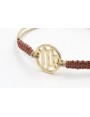 Pulsera hilo macrame oro palido con nudo oro rosa 