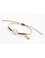Pulsera hilo macrame oro palido con nudo oro rosa 