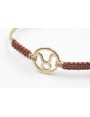 Pulsera hilo macrame oro palido con nudo oro rosa 