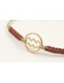 Pulsera hilo macrame oro palido con nudo oro rosa 