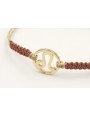 Pulsera hilo macrame oro palido con nudo oro rosa 