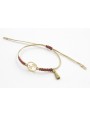 Pulsera hilo macrame oro palido con nudo oro rosa 