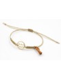 Pulsera hilo macrame oro palido con nudo dorado di