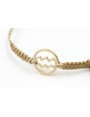 Pulsera hilo macrame oro palido con nudo dorado di