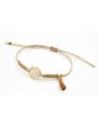 Pulsera hilo macrame oro palido con nudo dorado di