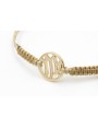 Pulsera hilo macrame oro palido con nudo dorado di