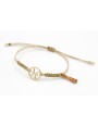 Pulsera hilo macrame oro palido con nudo dorado di