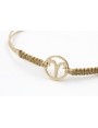 Pulsera hilo macrame oro palido con nudo dorado di