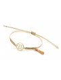 Pulsera hilo macrame oro palido con nudo dorado di