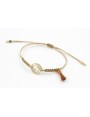 Pulsera hilo macrame oro palido con nudo dorado di