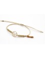 Pulsera hilo macrame oro palido con nudo dorado di
