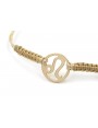 Pulsera hilo macrame oro palido con nudo dorado di