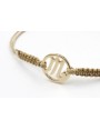 Pulsera hilo macrame oro palido con nudo dorado di