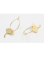 Pendientes aro dorado con gingko dorado. Largo 3,5