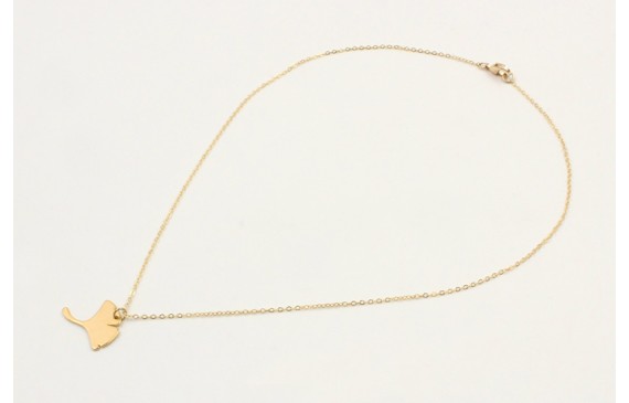 Collar cadena eslabón pequeño dorado con colgante 