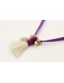 Collar seda color morada con colgante caracola bor