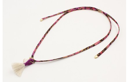 Collar lazo liberty morado,marróm,salmón con colga