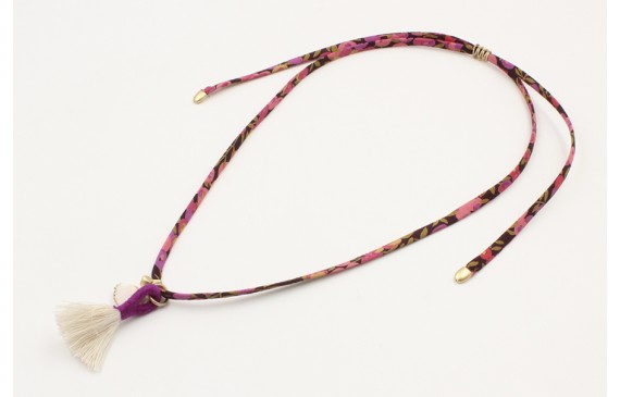 Collar lazo liberty morado,marróm,salmón con colga