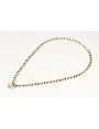 Collar de cadena con abalorio negro colgante de ab